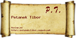 Petanek Tibor névjegykártya